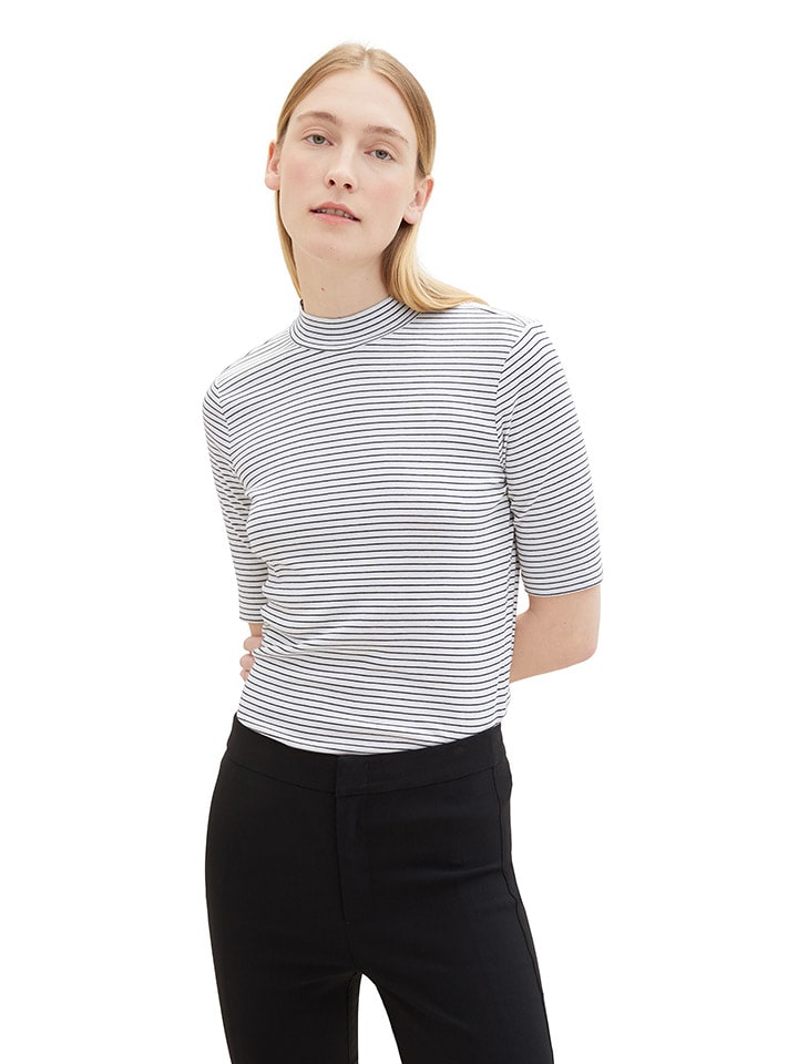 Tom Tailor Koszulka w kolorze biało-czarnym rozmiar: XL