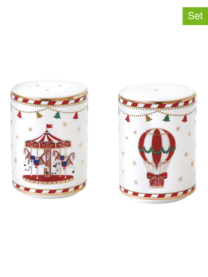 Easy Life 2-częściowy zestaw "Christmas Wonderland" w kolorze biało-czerwonym- wys.7 cm rozmiar: onesize