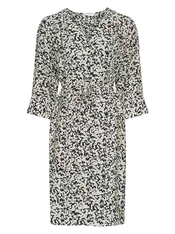 MOSS COPENHAGEN Sukienka w kolorze kremowo-czarnym rozmiar: S