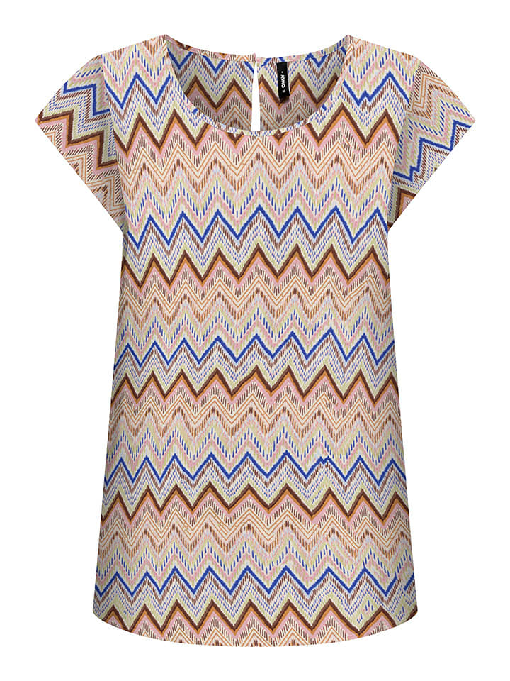 ONLY Bluzka w kolorze karmelowo-niebieskim rozmiar: 36