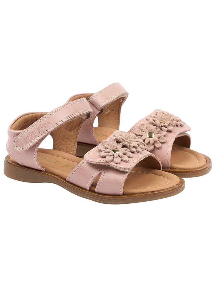 POM POM Skórzane sandały w kolorze jasnoróżowym rozmiar: 28