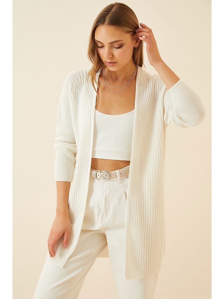 Happiness Istanbul Kardigan w kolorze białym rozmiar: onesize