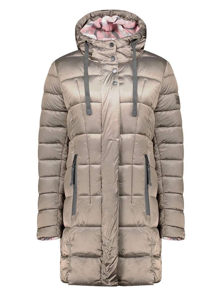 Geographical Norway Płaszcz pikowany "Bulli" w kolorze szarobrązowym rozmiar: XXL