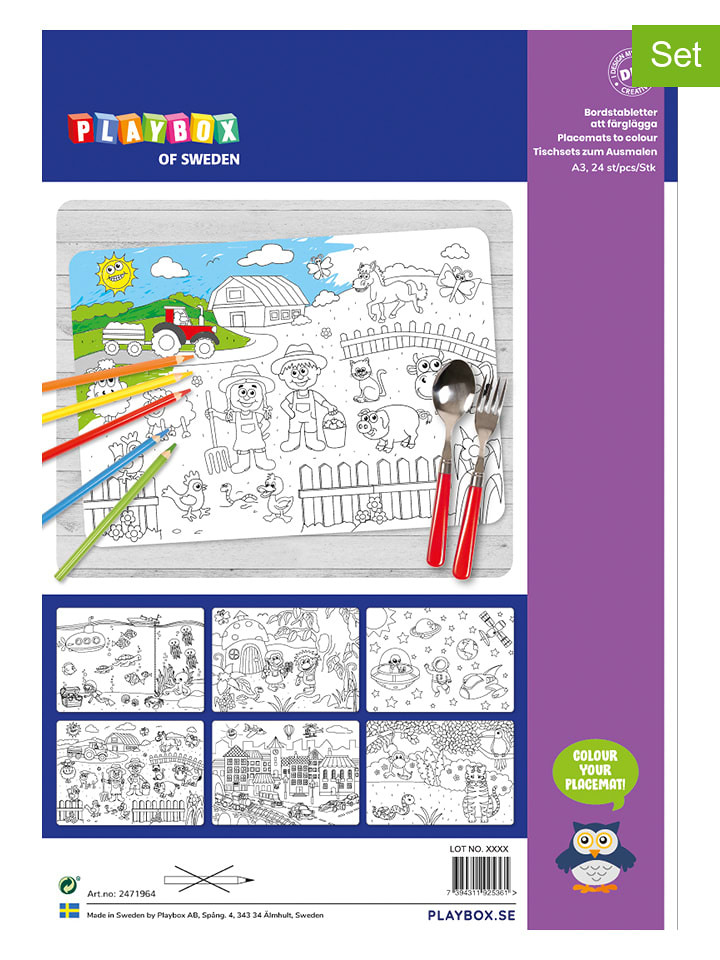 Playbox Podkładki DIY (24 szt.) - 3+ rozmiar: onesize