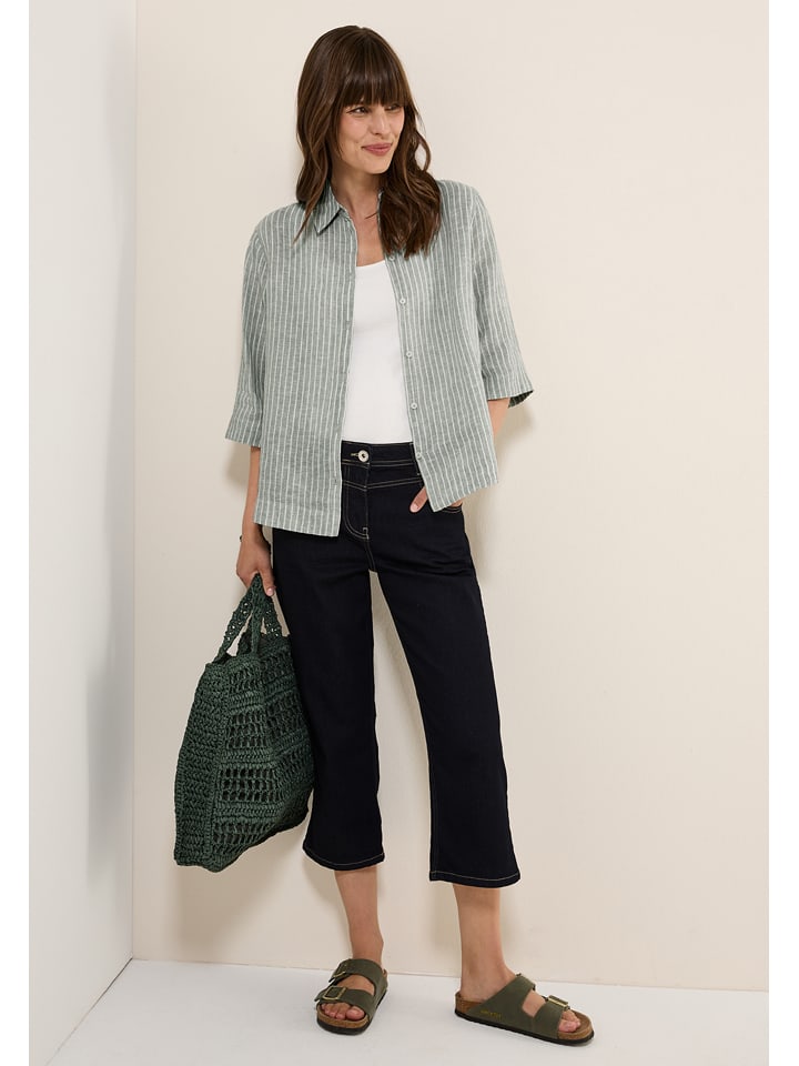 Cecil Lniana bluzka w kolorze szaro-białym rozmiar: XL