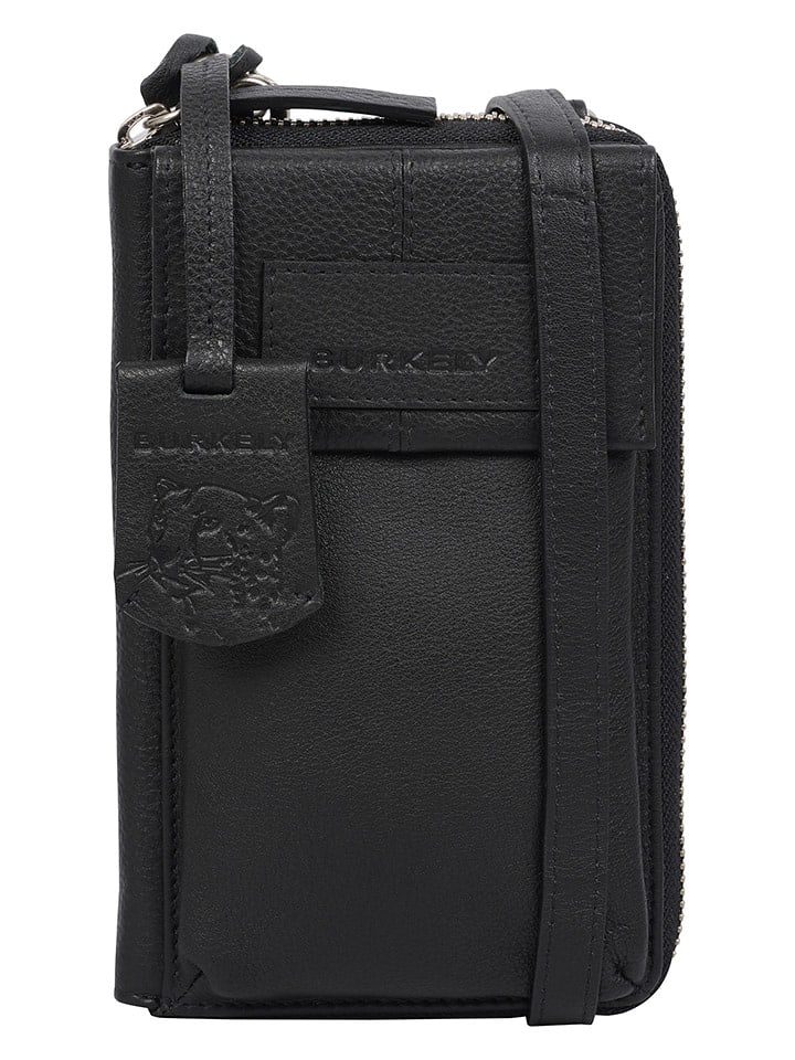 Burkely Skórzana torebka "Soft Skylar" w kolorze czarnym na telefon - 11 x 18 x 4 cm rozmiar: onesize