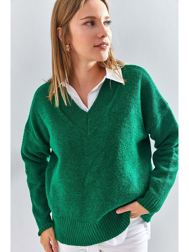 Bianco Lucci Sweter w kolorze zielonym rozmiar: onesize