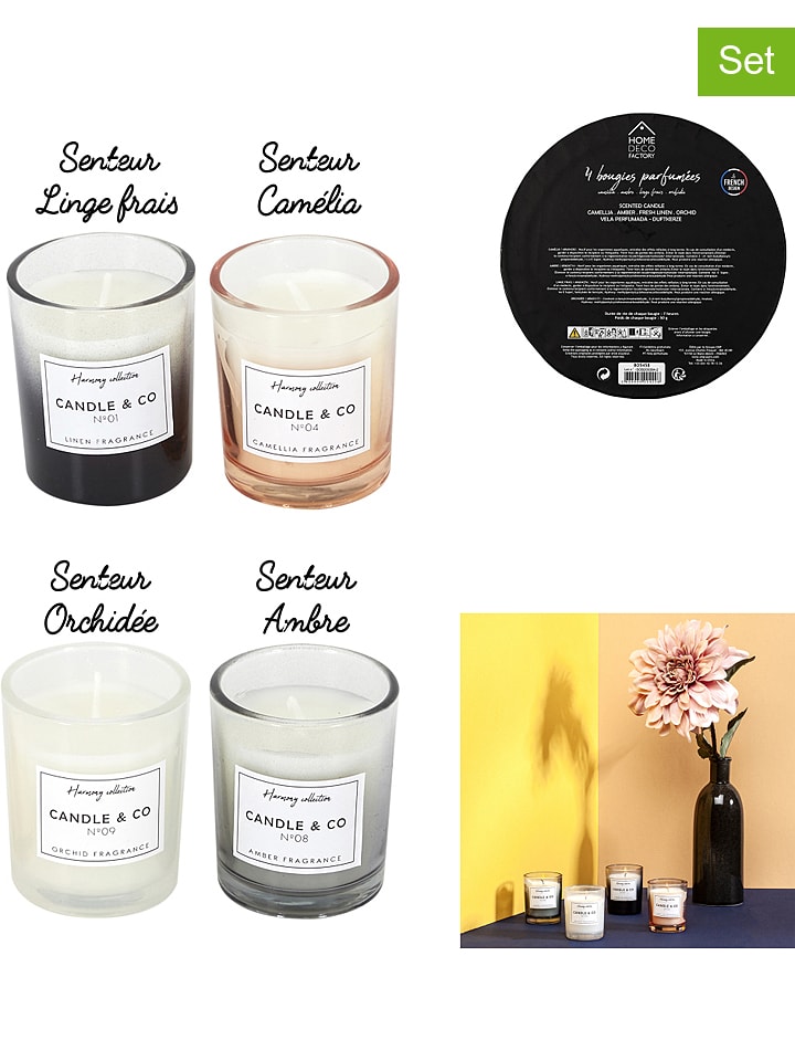 THE HOME DECO FACTORY Świece zapachowe (4 szt.) - 4 x 50 g rozmiar: onesize