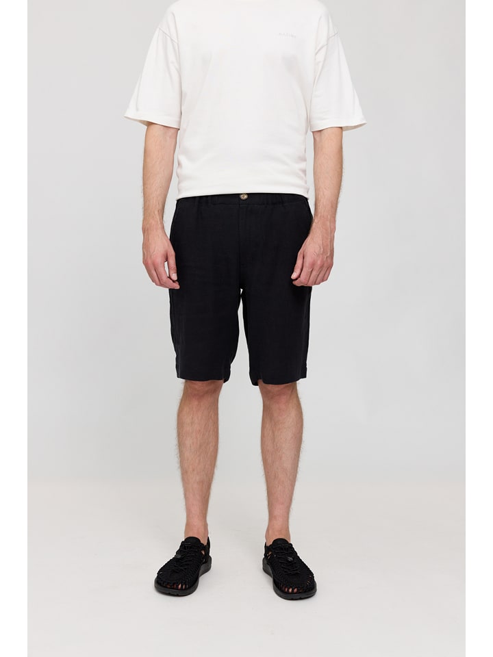 MAZINE Lniane szorty w kolorze czarnym rozmiar: S