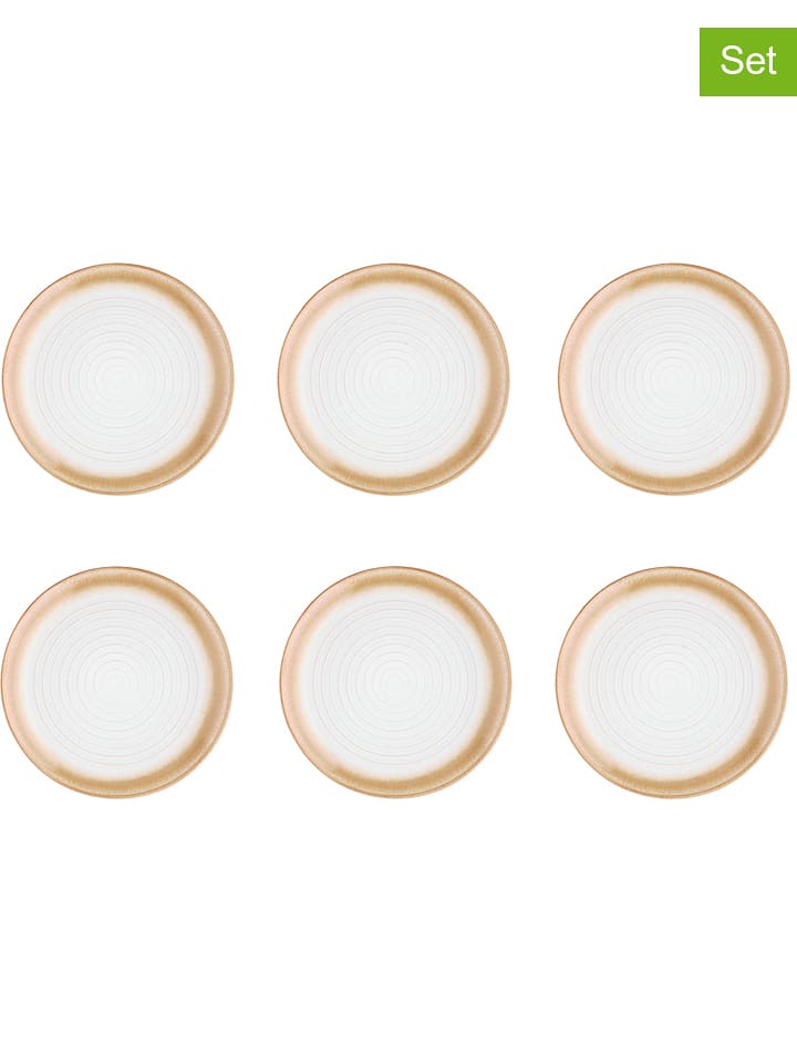 Björn Talerzyki deserowe (6 szt.) "Cosmos" w kolorze biało-beżowym - Ø 21,5 cm rozmiar: onesize