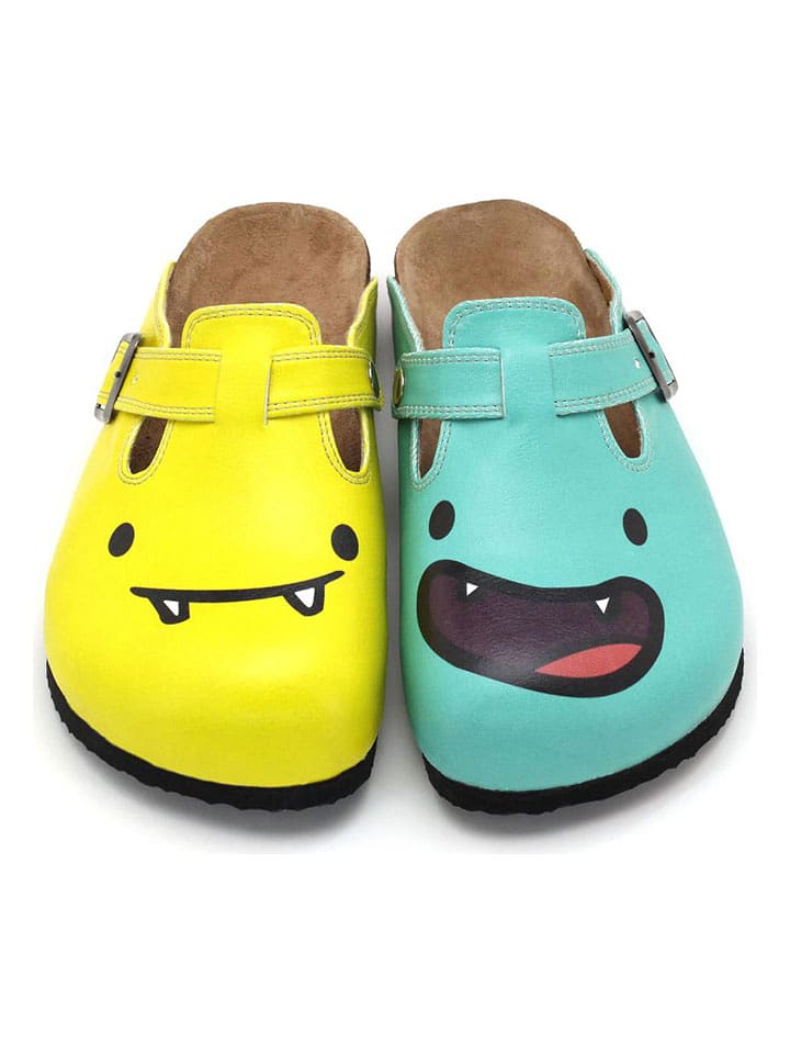 Calceo Chodaki w kolorze żółto-turkusowym rozmiar: 39