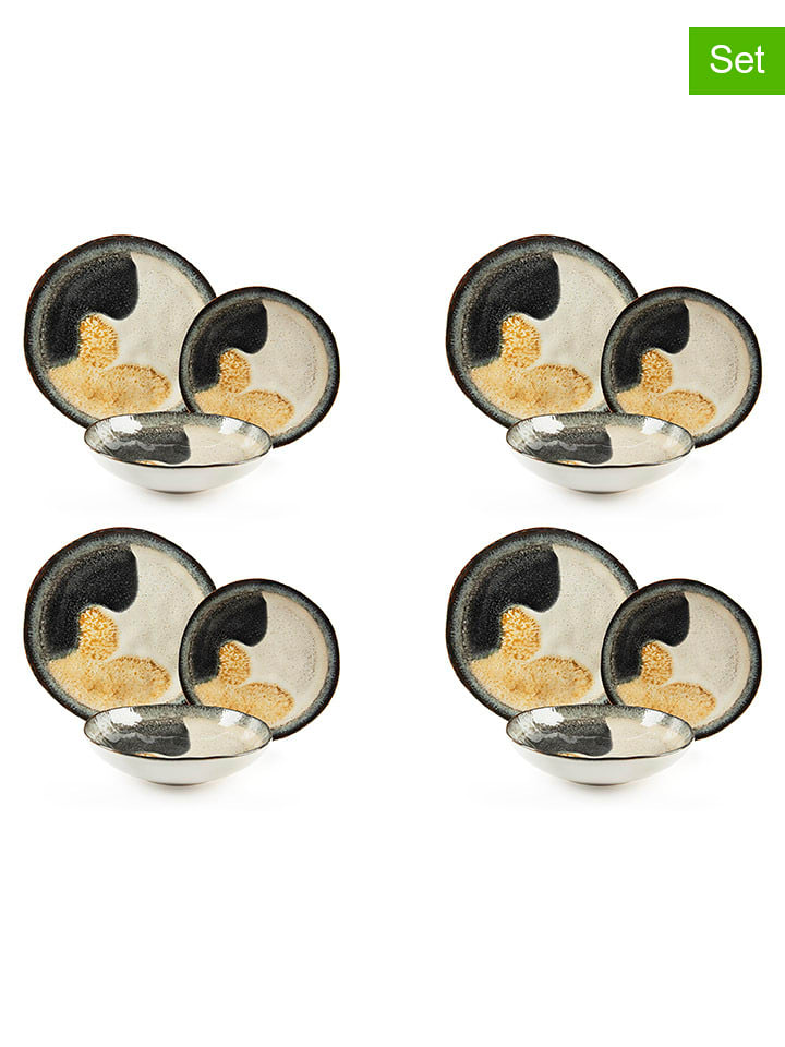 Trendy Kitchen by EXCÉLSA 12-częściowy zestaw talerzy "Dioniso" ze wzorem rozmiar: onesize