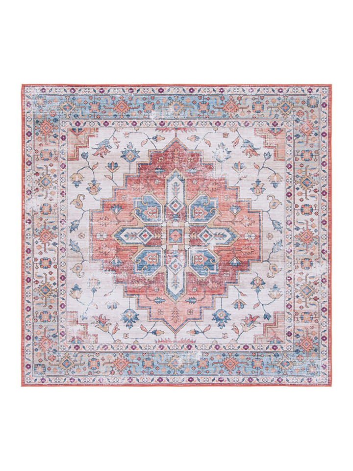 Safavieh Dywan "Tucson" w kolorze czerwono-kremowo-błękitnym rozmiar: 122x122 cm