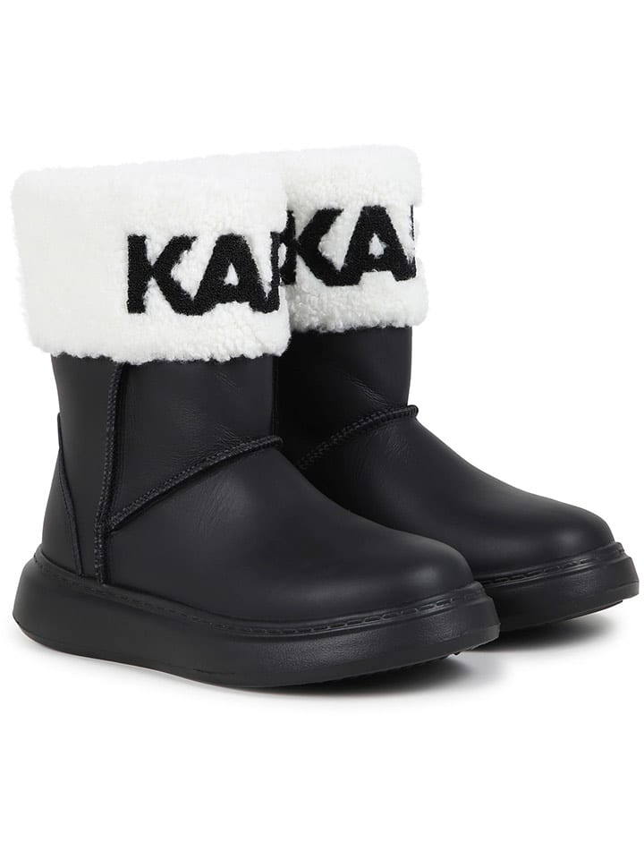 Karl Lagerfeld Kids Skórzane botki w kolorze czarnym rozmiar: 33