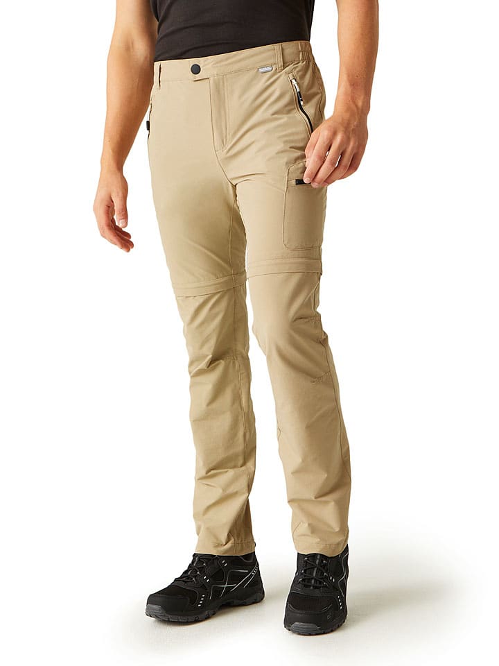 Regatta Spodnie funkcyjne Zipp-Off "Mountain" w kolorze beżowym rozmiar: 54
