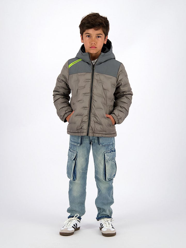 Vingino Kurtka pikowana "Tain" w kolorze szaro-zielonym rozmiar: 128