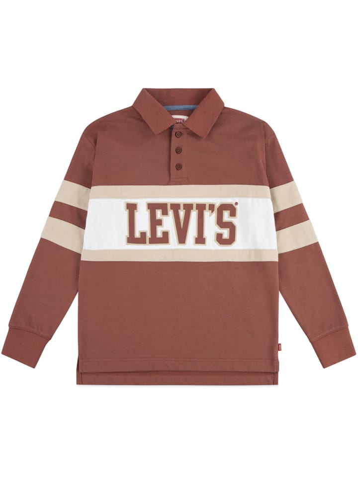 Levi's Kids Koszulka polo w kolorze czerwono-biało-beżowym rozmiar: 116