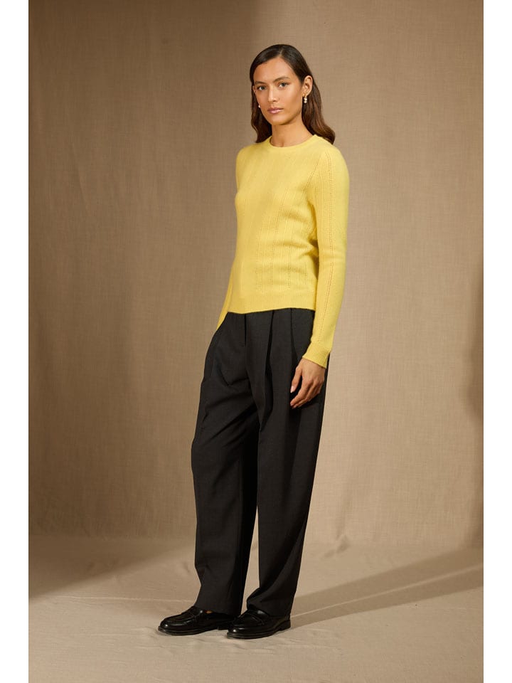 Perfect Cashmere Kaszmirowy sweter "Corva" w kolorze żółtym rozmiar: XL