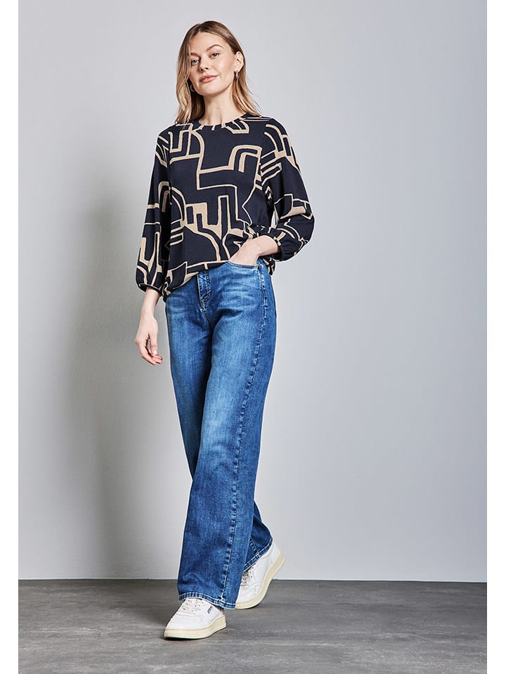 Street One Bluzka w kolorze granatowo-kremowym rozmiar: 38
