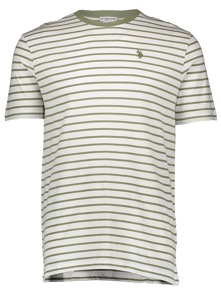 U.S. Polo Assn. Koszulka w kolorze zielono-białym rozmiar: XL