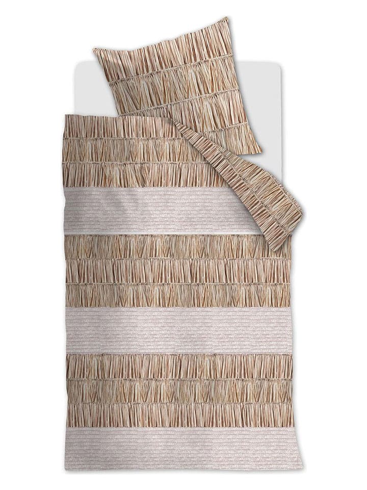 Rivièra Maison Komplet pościeli "Raffiana" w kolorze beżowym rozmiar: 155x220 cm