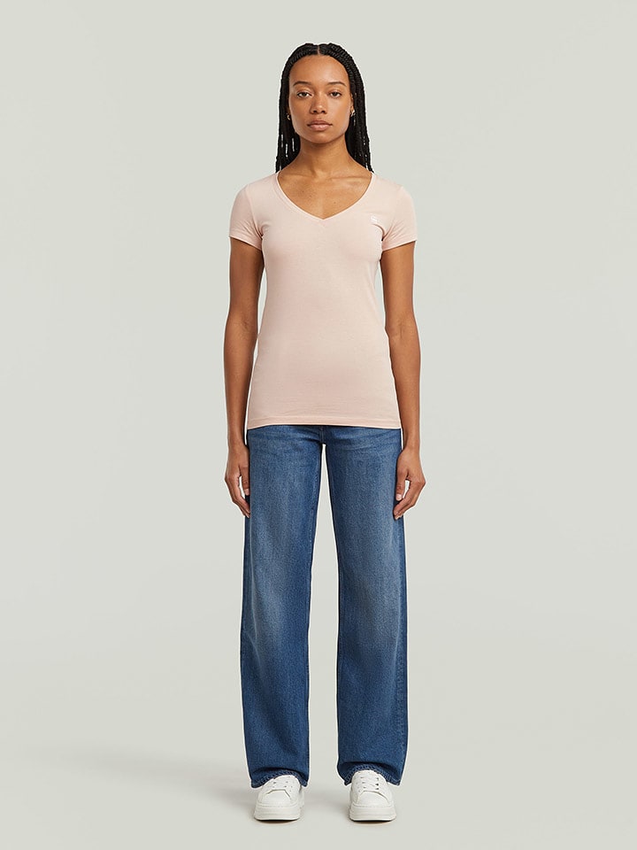 G-Star Koszulka "Base V" w kolorze jasnoróżowym rozmiar: XL