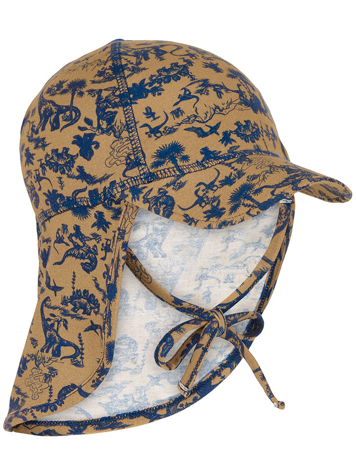 mikk-line Czapka w kolorze jasnobrązowym z osłoną karku rozmiar: 49 cm