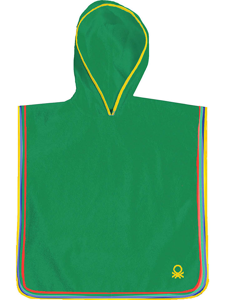 Benetton Ręcznik kąpielowy w kolorze zielonym z kapturem rozmiar: 7-14Y