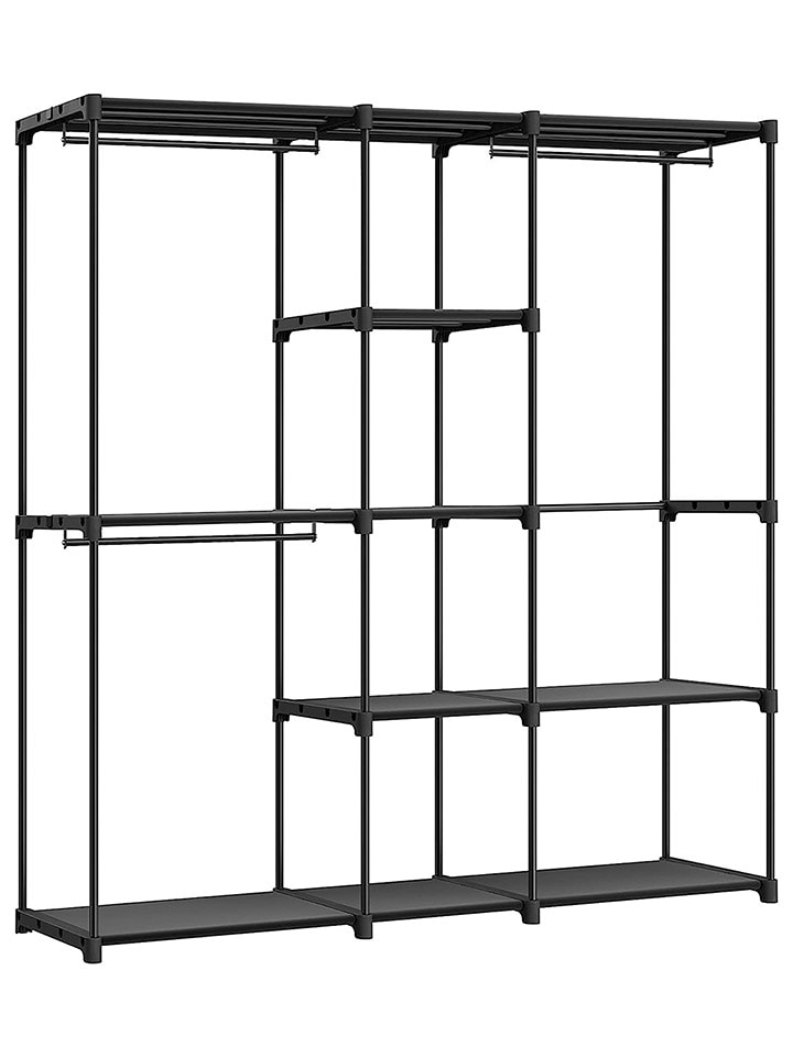 SONGMICS Garderoba stojąca w kolorze czarnym - 182 x 182 x 43 cm rozmiar: onesize
