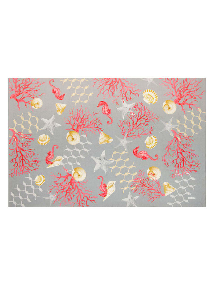 EXCELSA Dywanik łazienkowy "Cpral" w kolorze szaro-różowym - 52 x 80 cm rozmiar: onesize