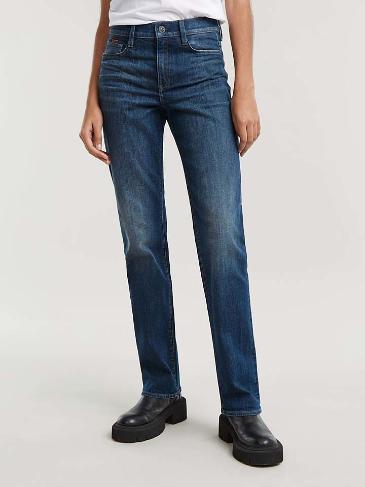 G-Star Dżinsy "Strace" - Straight fit - w kolorze granatowym rozmiar: W25/L32