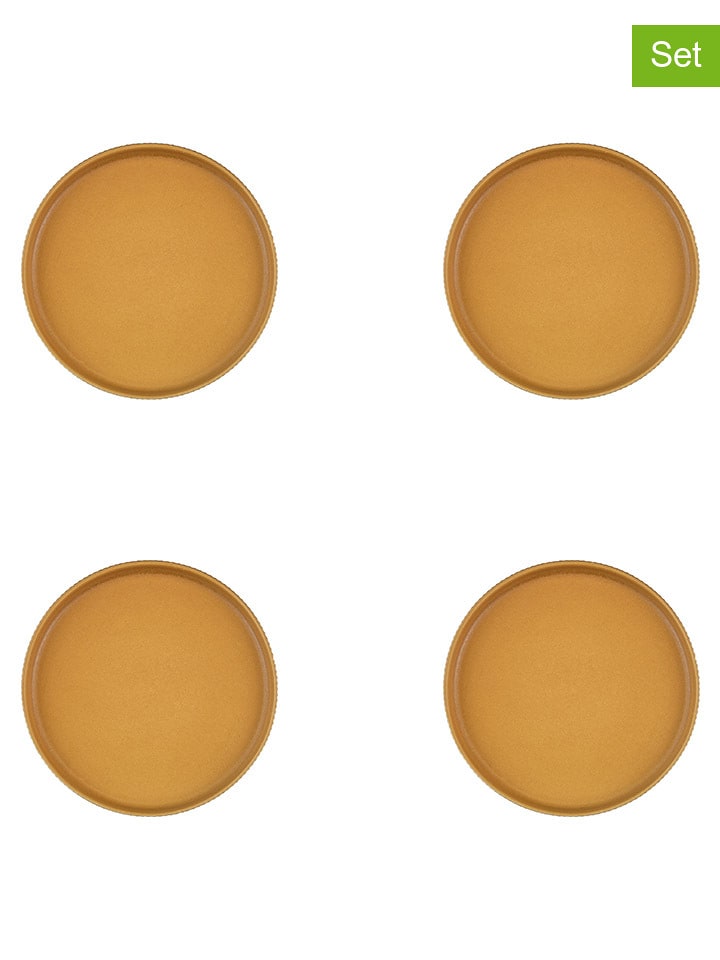 Björn Talerze (4 szt.) "Scandi" w kolorze musztardowym do przystawek - Ø 16,5 cm rozmiar: onesize