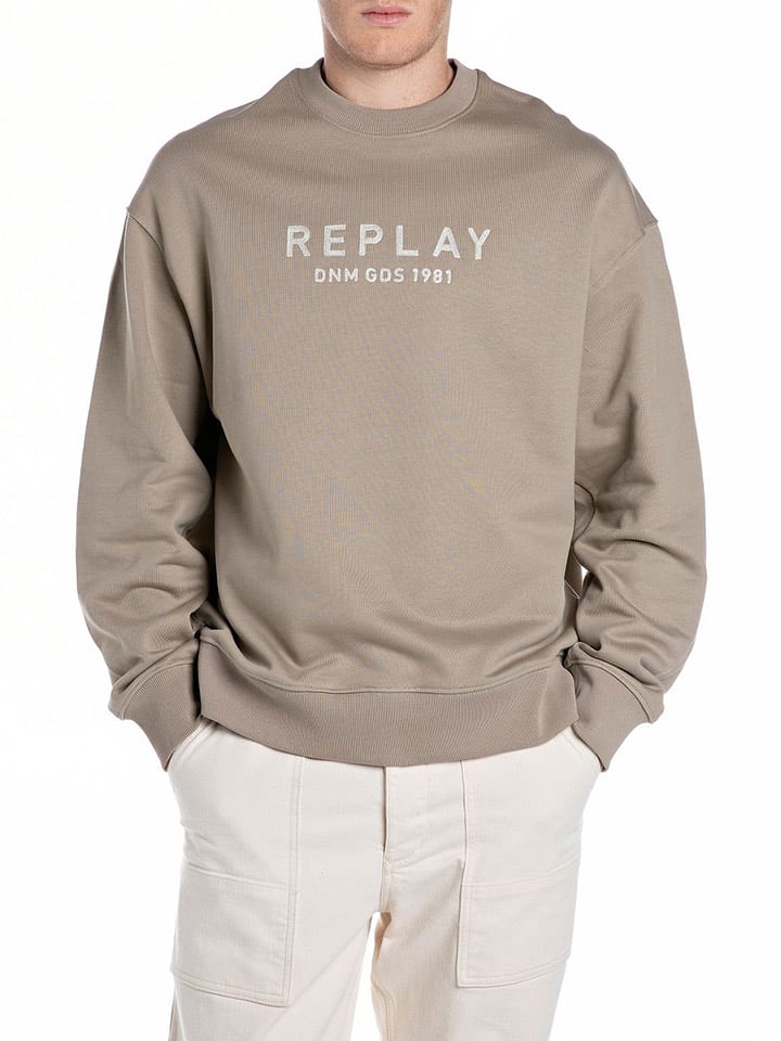 Replay Bluza w kolorze beżowym rozmiar: 3XL