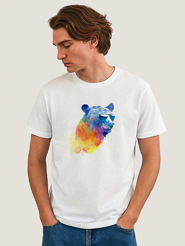 WOOOP Koszulka "Sunny Bear" w kolorze białym rozmiar: L