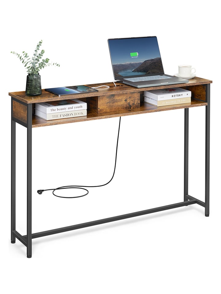 VASAGLE Konsola w kolorze brązowo-czarnym - 120 x 81 x 25 cm rozmiar: onesize