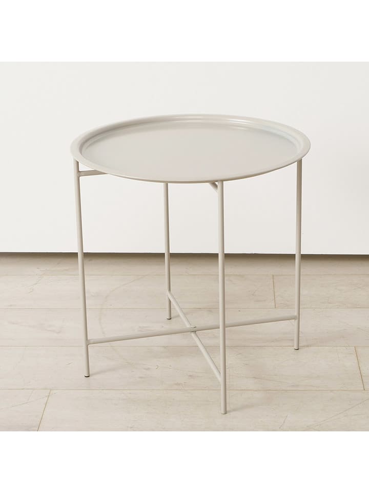 Boltze Stolik "Rocko" w kolorze beżowym - wys. 46 x Ø 46 cm rozmiar: onesize