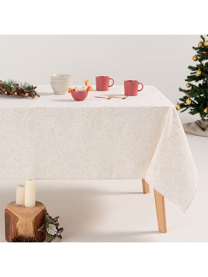 GAMUSI Obrus "Candy" w kolorze kremowo-złotym rozmiar: 140x240 cm