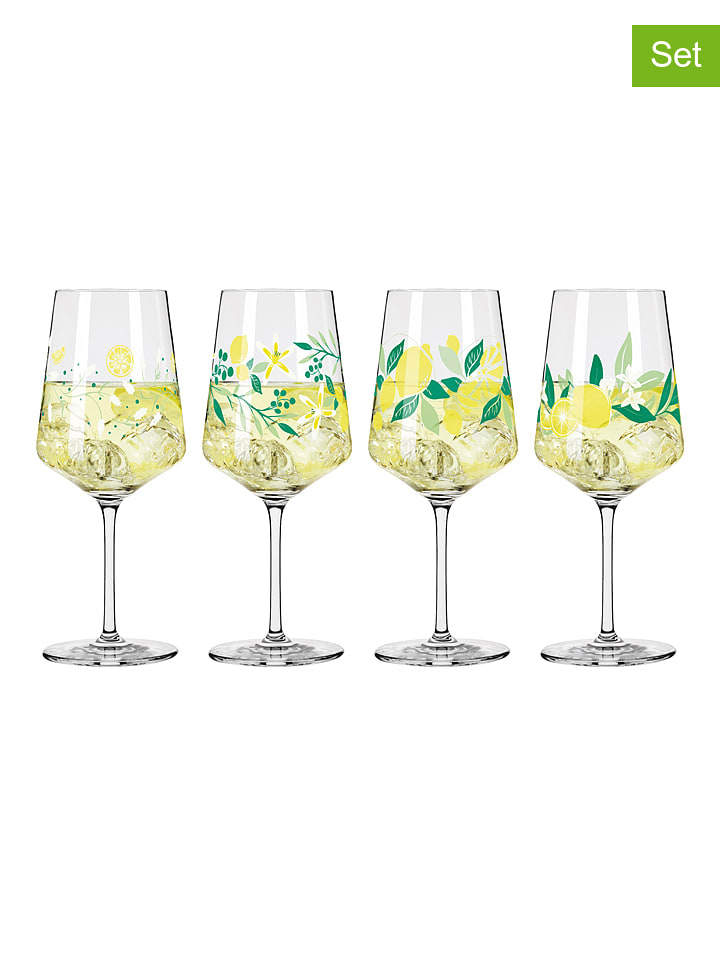 RITZENHOFF Kieliszki (4 szt.) w kolorze żółto-zielonym do koktajli - 544 ml rozmiar: onesize