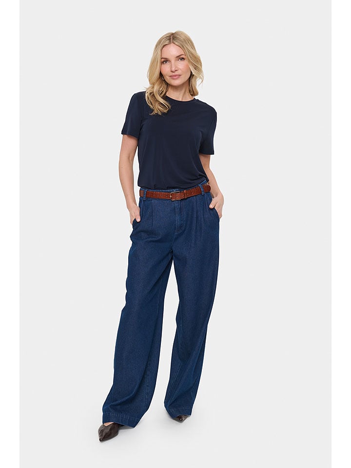 SAINT TROPEZ Koszulka "Adelia" w kolorze granatowym rozmiar: XL