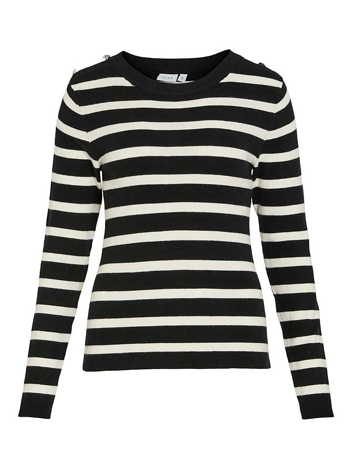 Vila Sweter w kolorze czarno-kremowym rozmiar: XL