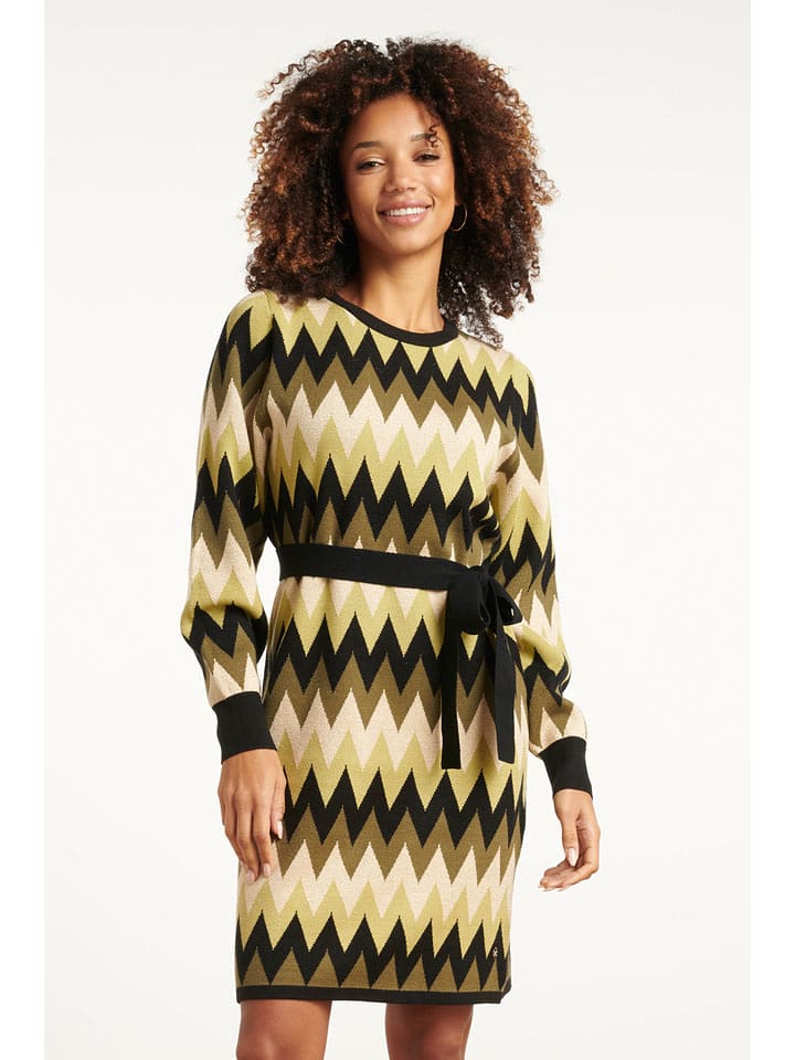 Smashed Lemon Sukienka dzianinowa w kolorze oliwkowo-zielonym rozmiar: XS