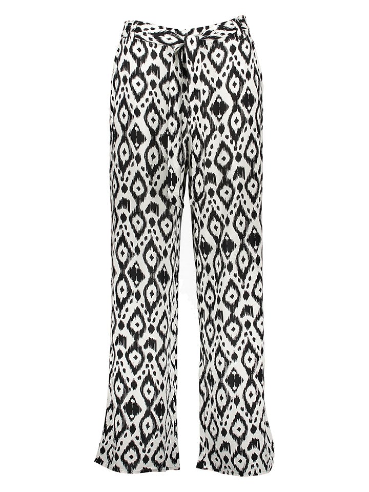 ONLY Spodnie w kolorze kremowo-czarnym rozmiar: 42