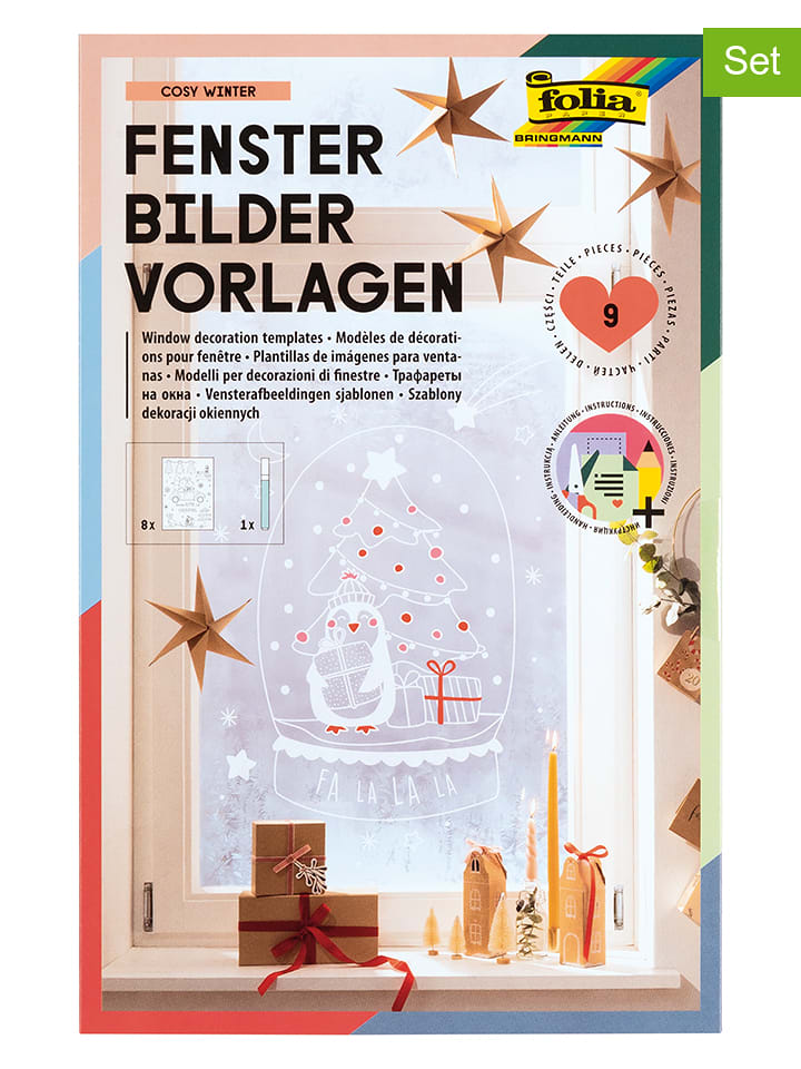 folia PAPER 9-częściowy zestaw kreatywny w kolorze białym rozmiar: onesize