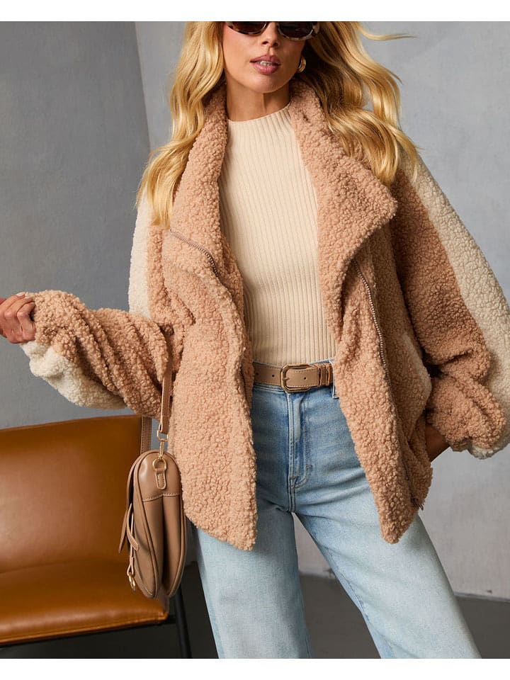 LA Angels Kurtka pluszowa w kolorze beżowym rozmiar: L