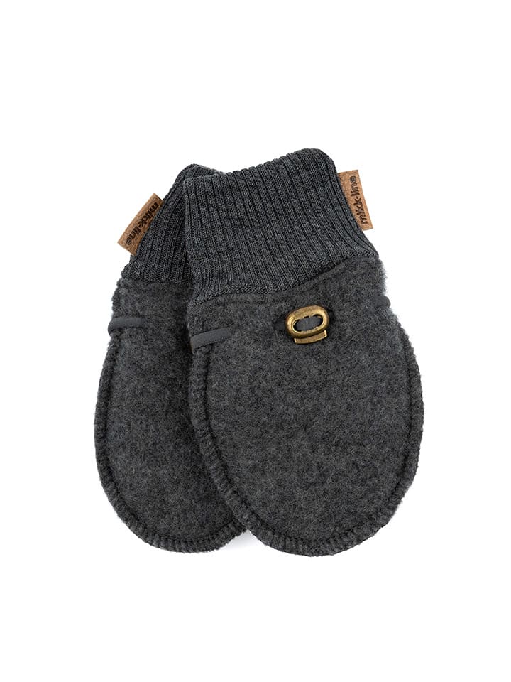 mikk-line Wełniane rękawiczki w kolorze antracytowym rozmiar: 62/68