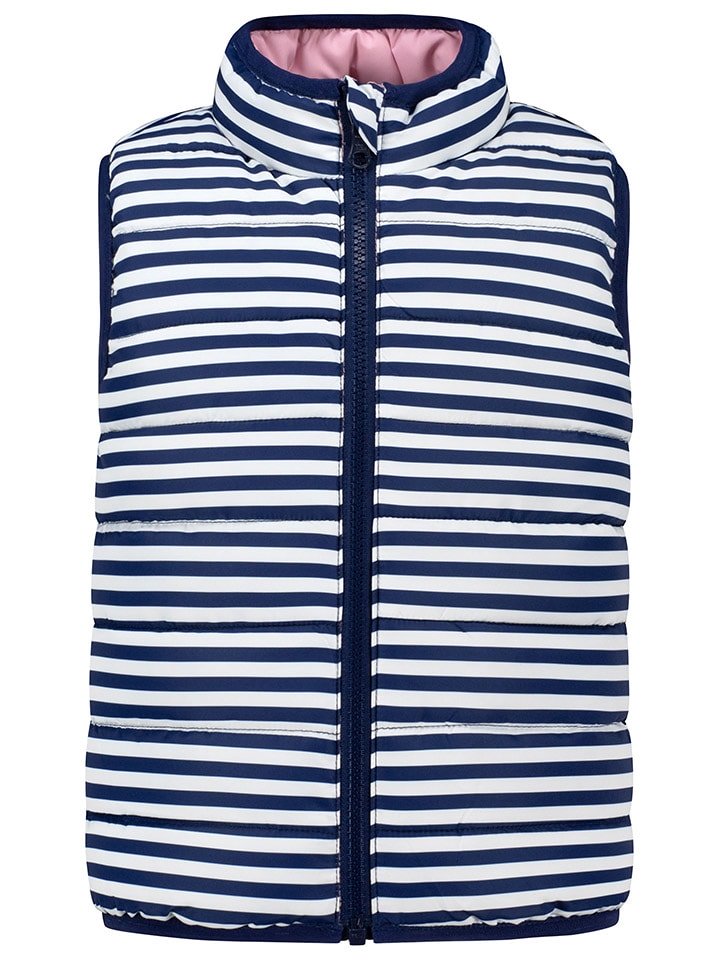 Salt and Pepper Dwustronna kamizelka pikowana w kolorze biało-granatowym rozmiar: 116