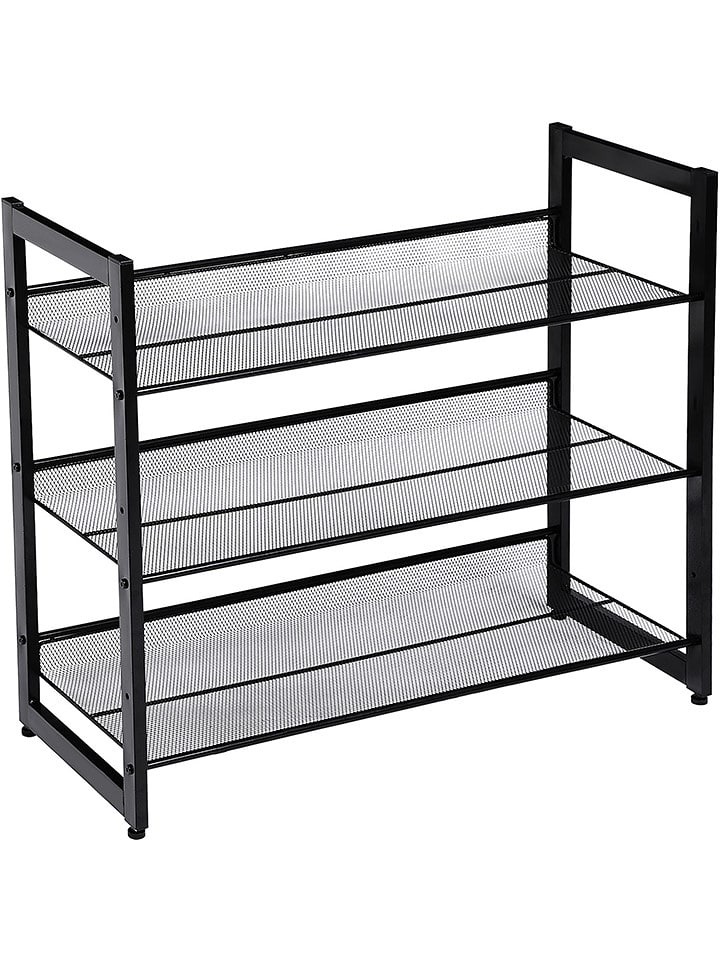 Songmics Regał w kolorze czarnym na buty - 74 x 62,8 x 30,7 cm rozmiar: onesize