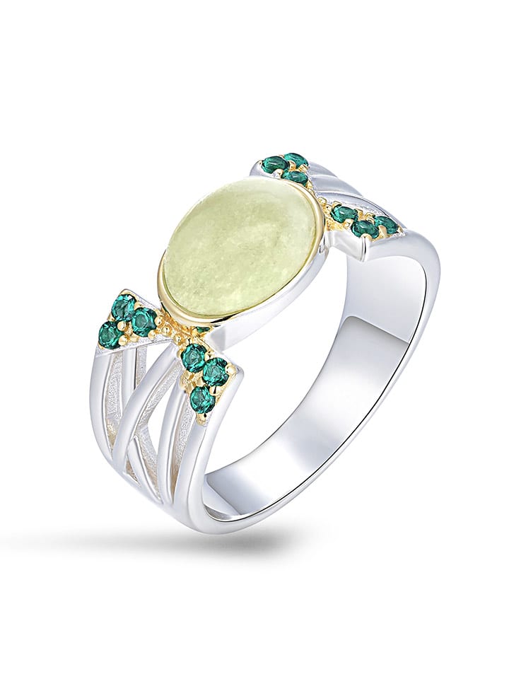 Nomad Pozłacany pierścionek z kamieniami szlachetnymi rozmiar: 50