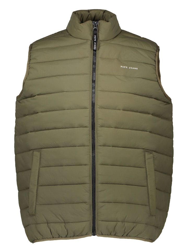 Pepe Jeans Kamizelka pikowana w kolorze khaki rozmiar: L