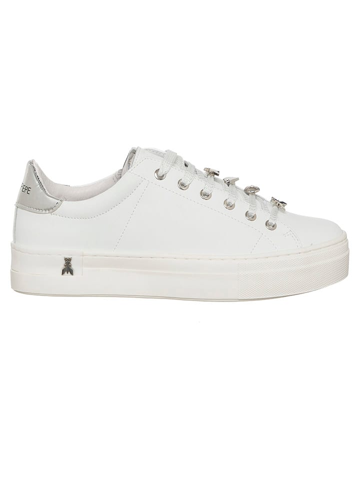 Patrizia Pepe Skórzane sneakersy w kolorze białym rozmiar: 38